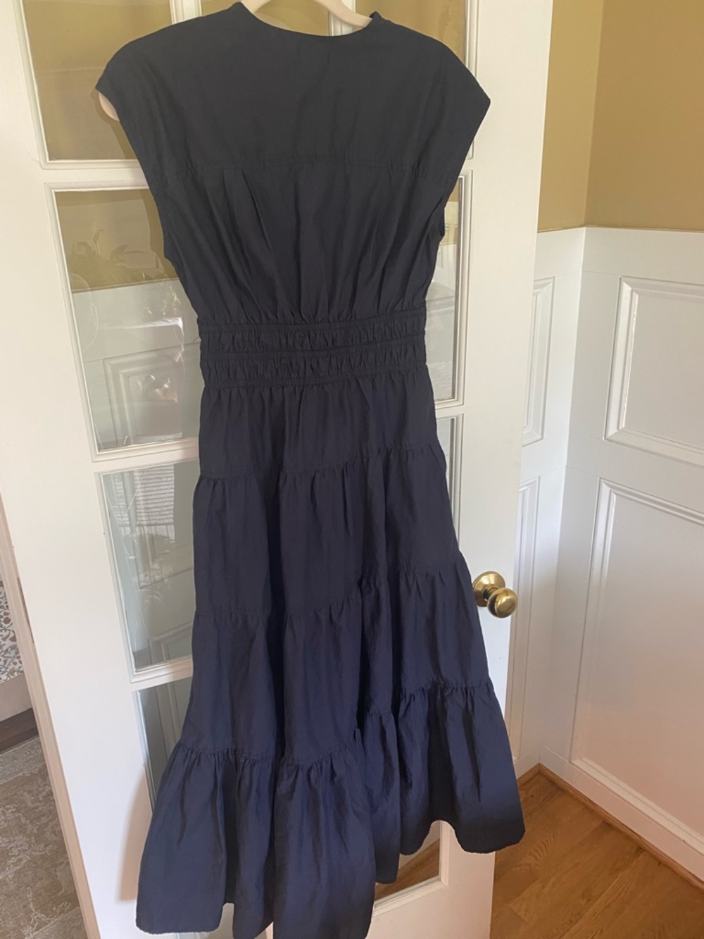 Nicole Miller Navy Tiered V-Neck Maxi Dress - Picture 2 of 4